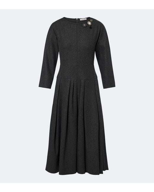 Max Mara Black Embellished Melange Maxi Dress