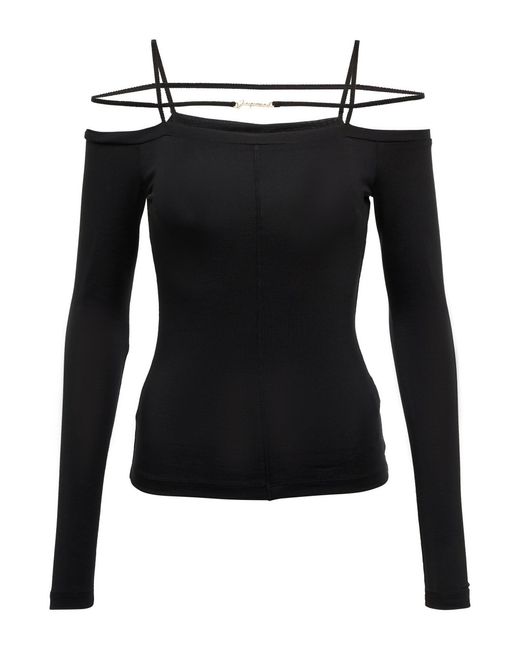 Jacquemus Synthetic Le T-shirt Sierra Jersey Top in Black | Lyst