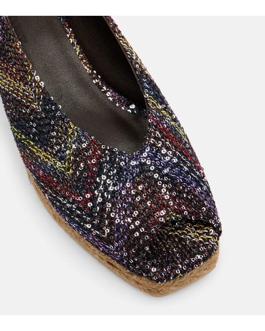 Missoni Black Joy 30 Sequined Espadrille Wedges