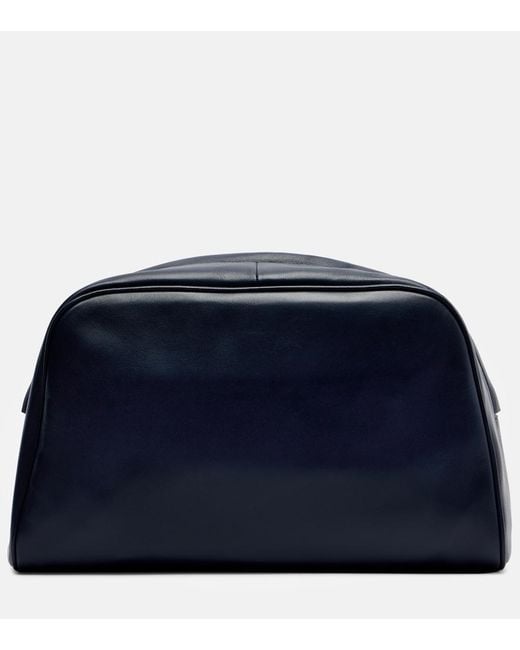 The Row Blue Leila Small Leather Clutch