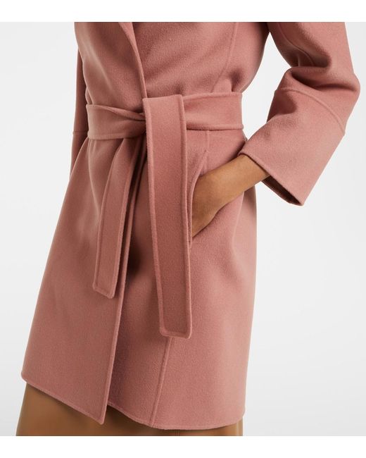 Max Mara Pink Arona Virgin Wool Coat