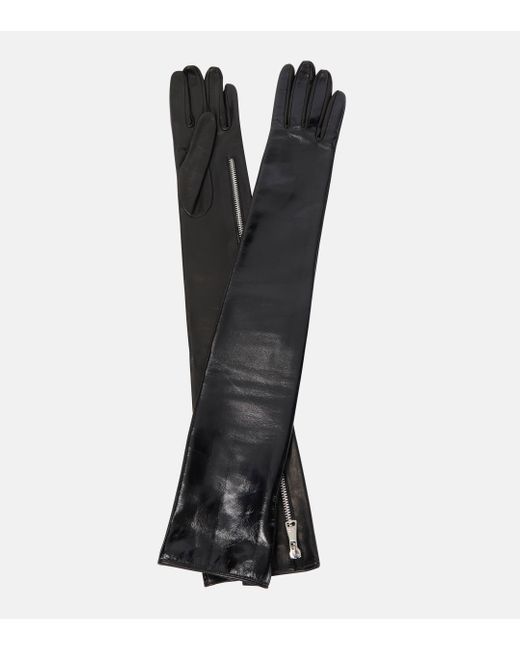 Alessandra Rich Black Leather Gloves