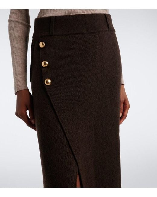 Jardin Des Orangers Black Wool And Cashmere Midi Skirt