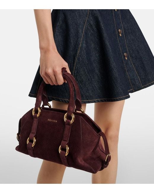Sac Farringdon Small En Daim Alexander McQueen en coloris Purple