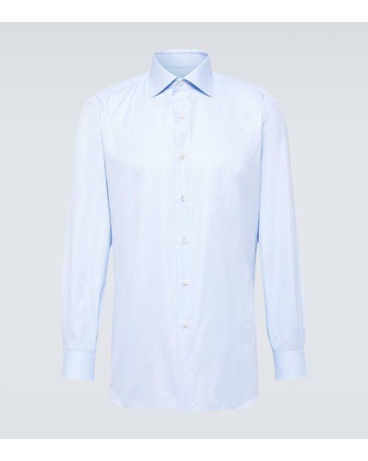 Brioni Blue William Cotton Shirt for men