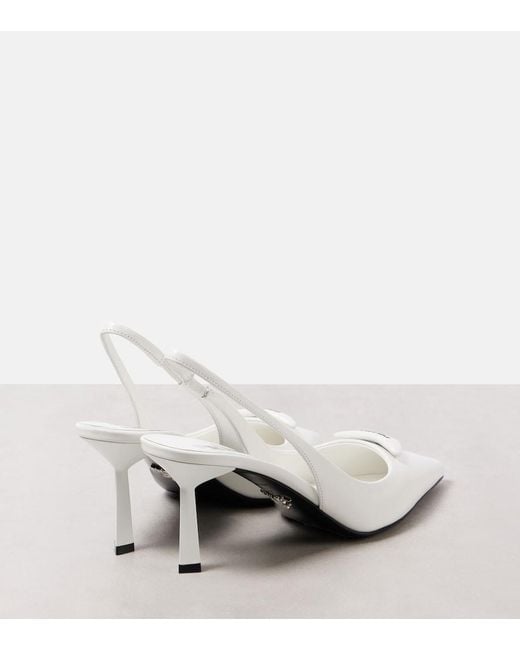 Prada White Slingback-Pumps 75 Aus Leder