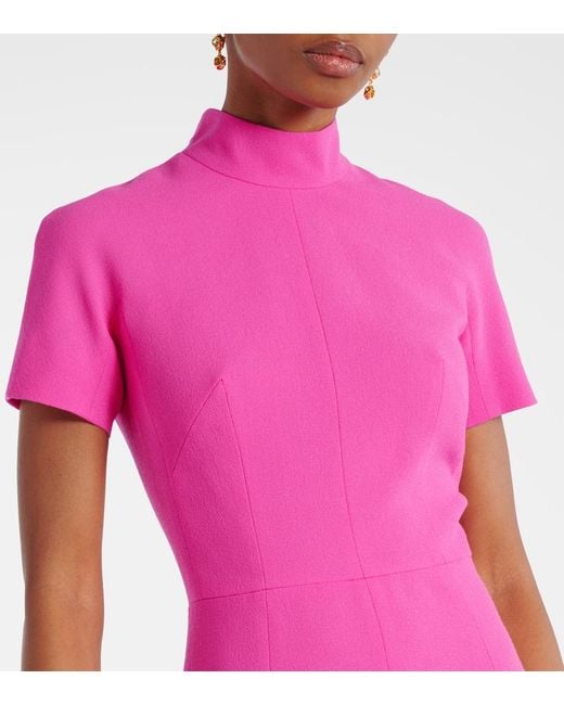 Emilia Wickstead Pink Malinda Wool Crepe Gown