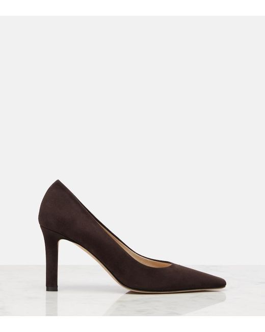 The Row Brown Carla 80 Suede Pumps