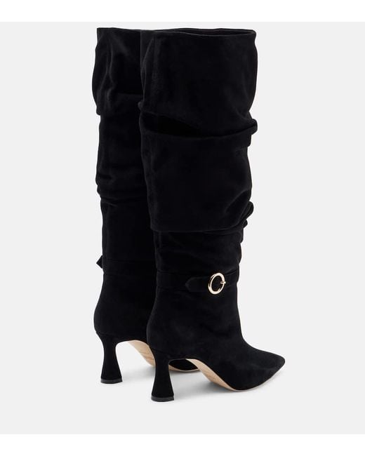 Malone Souliers Black Melina 70 Suede Knee-High Boots