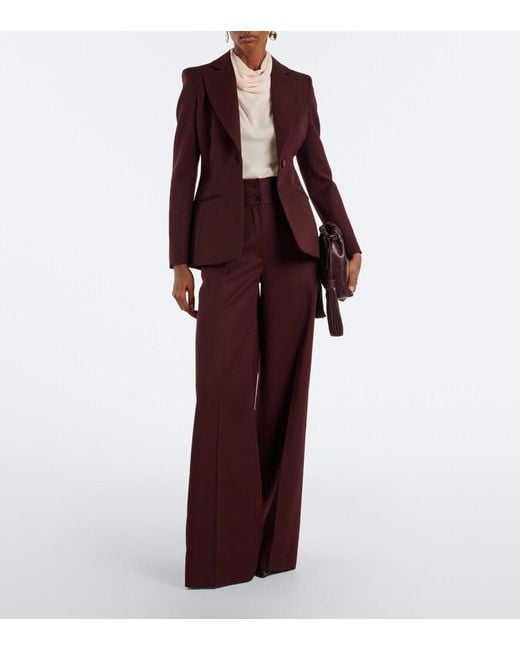 Altuzarra Purple Rudy Virgin Wool Wide-Leg Pants