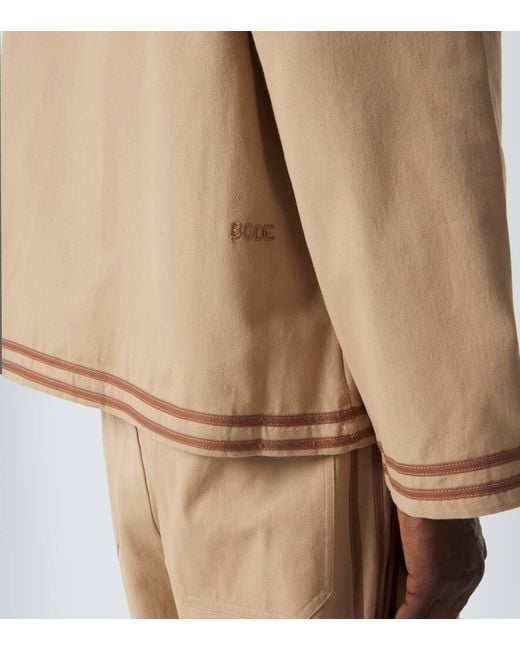 Bode Natural Cotton Twill Overshirt for men