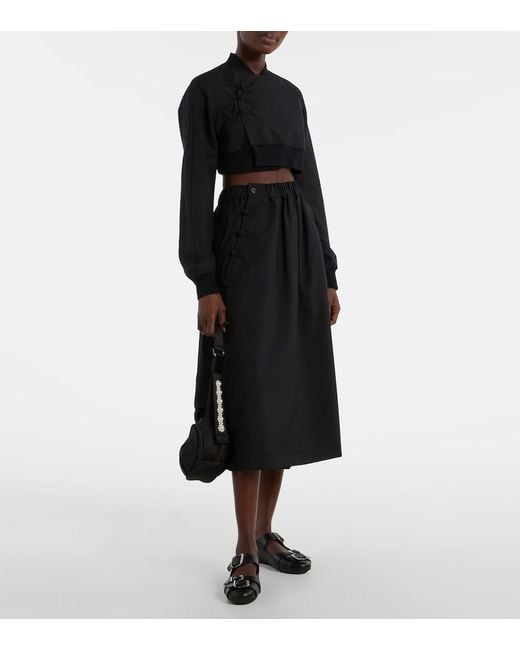 Noir Kei Ninomiya Black Cropped Wool Top