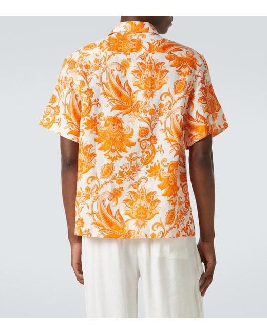 Camicia Bowling di Etro in Orange da Uomo