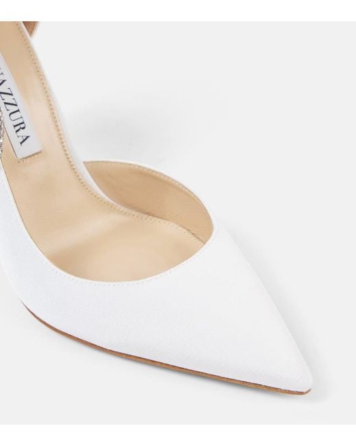 Aquazzura Very Bow Tie Crystal-Embellished Pumps in White | Lyst