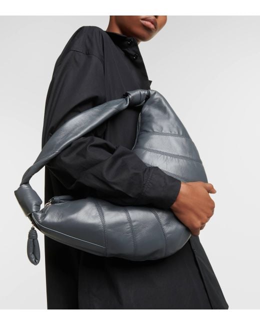 Lemaire Blue Fortune Croissant Leather Shoulder Bag