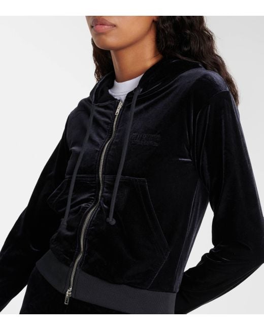 Sweat-shirt a capuche en velours Vetements en coloris Black