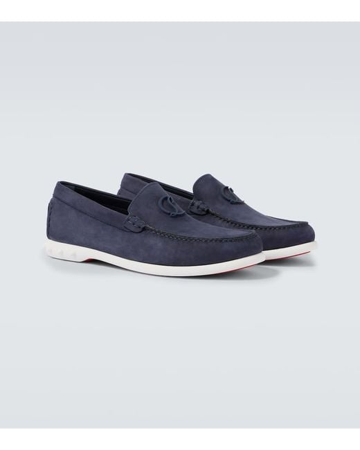 Nauticos Moonboat De Piel Christian Louboutin de hombre de color Blue