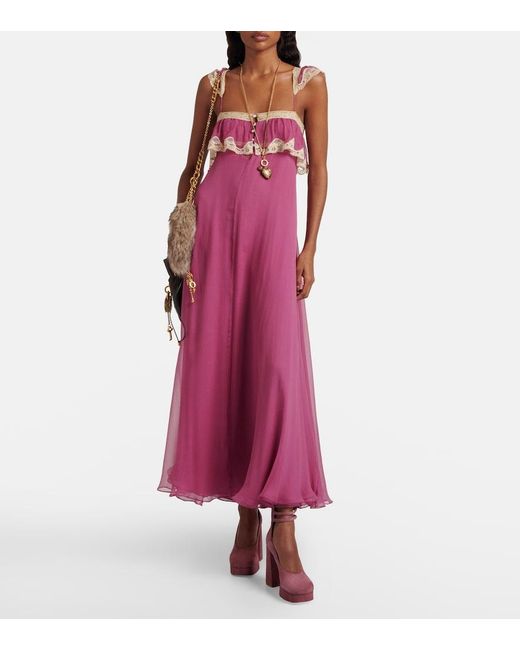 Chloé Purple Loti 100 Suede Platform Pumps