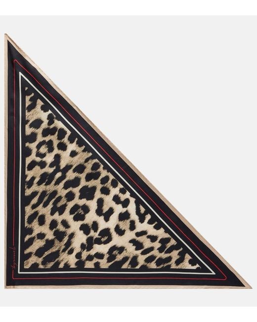 Givenchy Black Leopard-Print Silk Scarf