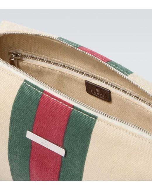 Gucci White Positano Small Canvas Pouch for men