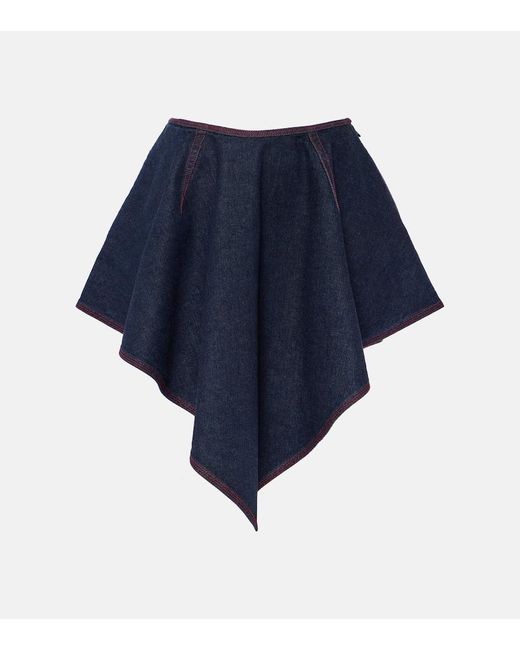 Minifalda asimetrica Triangle de denim Alaïa de color Blue