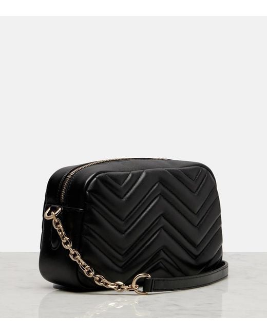 Gucci Black Gg Marmont Small Leather Crossbody Bag