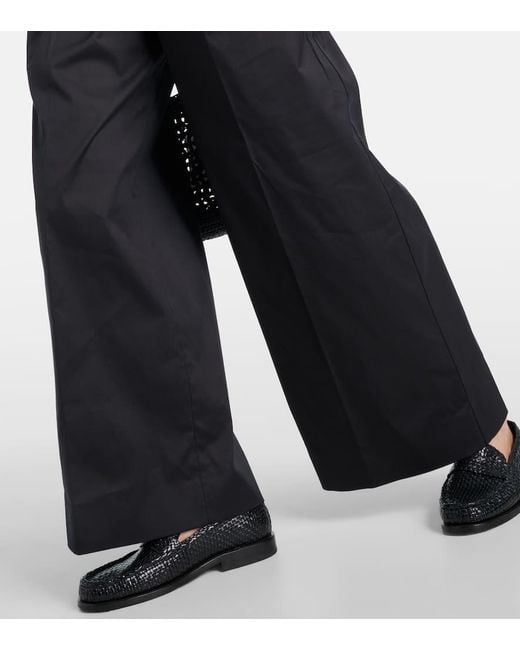 Pantaloni a gamba larga Cassia in popeline di Max Mara in Black