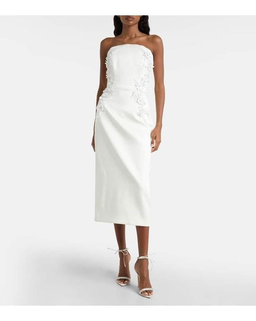Rebecca Vallance White Xanthe Embellished Midi Dress