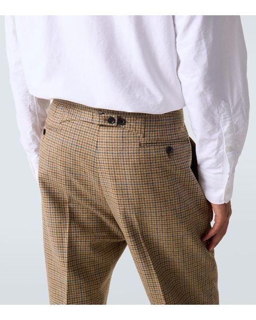 Thom Browne Natural Houndstooth Wool Straight Pants for men