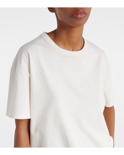 The Row White Lila Cashmere Jersey Top