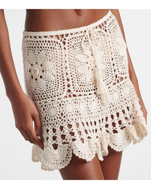 Mini-Jupe En Crochet De Coton Anna Kosturova en coloris Natural