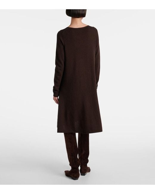 Jardin Des Orangers Brown Wool And Cashmere Midi Dress