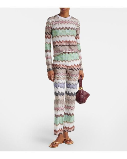 Missoni Gray Zigzag Lame Top