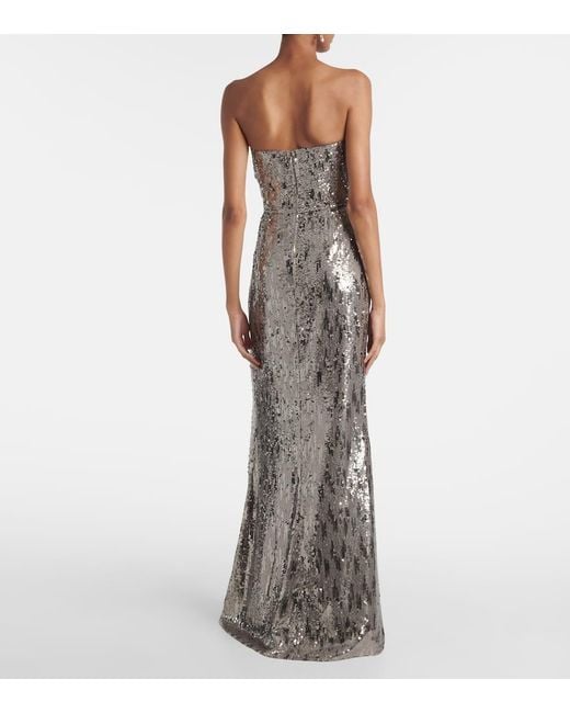 Elie Saab Gray Robe Mit Pailletten