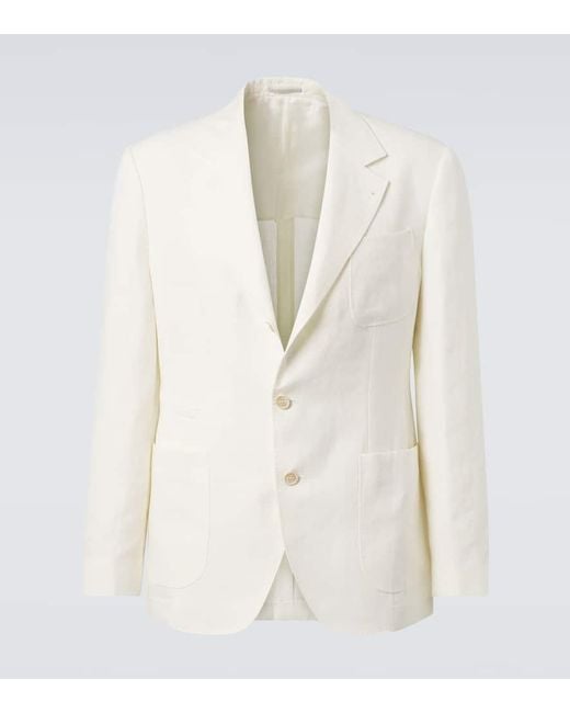 Brunello Cucinelli Blazer Aus Leinen in Natural für Herren