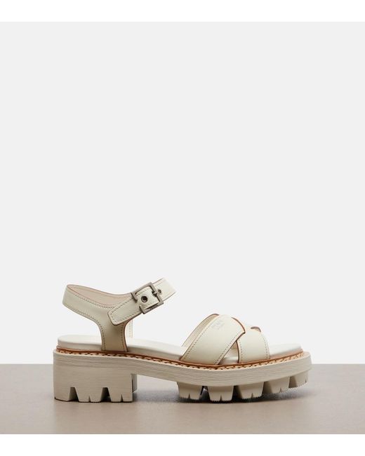 Prada Natural Leather Sandals