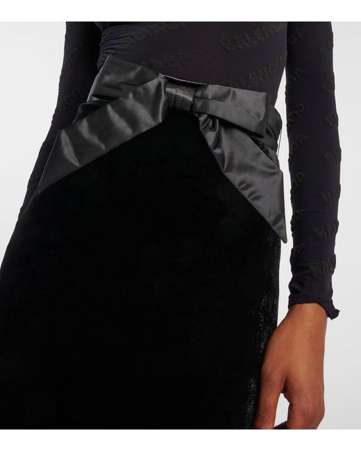 Falda acampanada con cintura de lazo Balenciaga de color Black