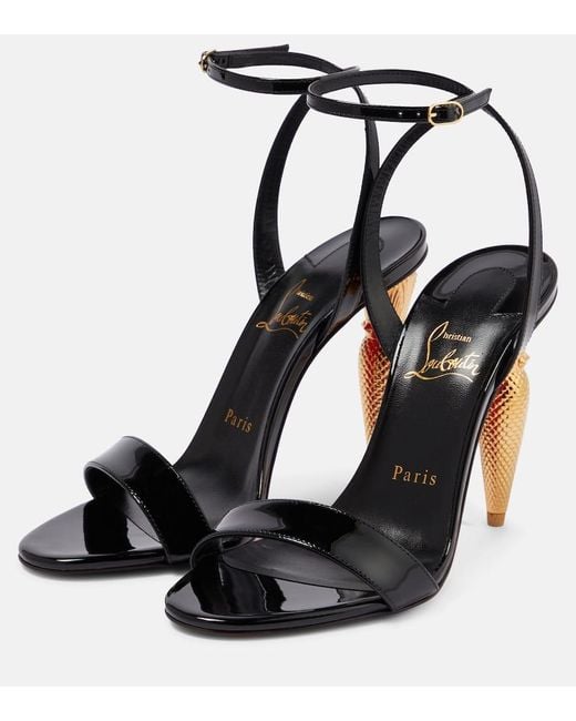 Christian Louboutin Black Sandalen Lipqueen 100 Aus Lackleder