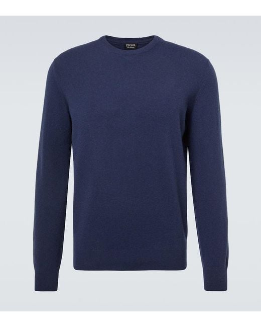 Zegna Blue Cashmere Sweater for men