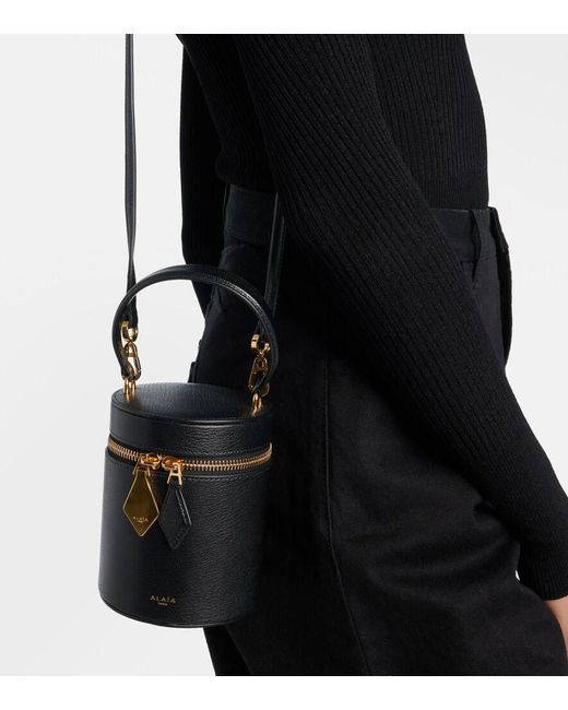 Alaïa Black Cube Mini Leather Vanity Bag