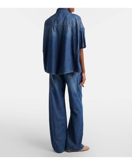 Brunello Cucinelli Blue Wide-Leg Jeans