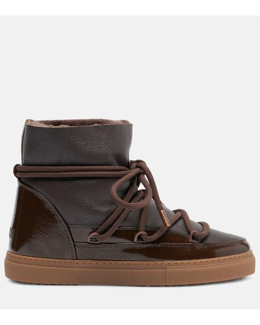 Inuikii Brown Schneestiefel Gloss Aus Leder