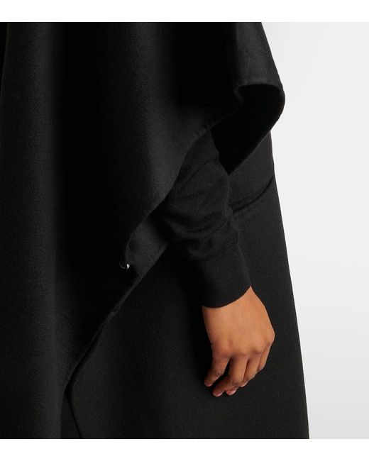 Totême  Black Double Scarf-Detail Wool Coat