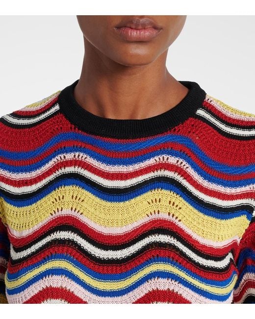 Top Chevron De Croche De Algodon LaDoubleJ de color Blue