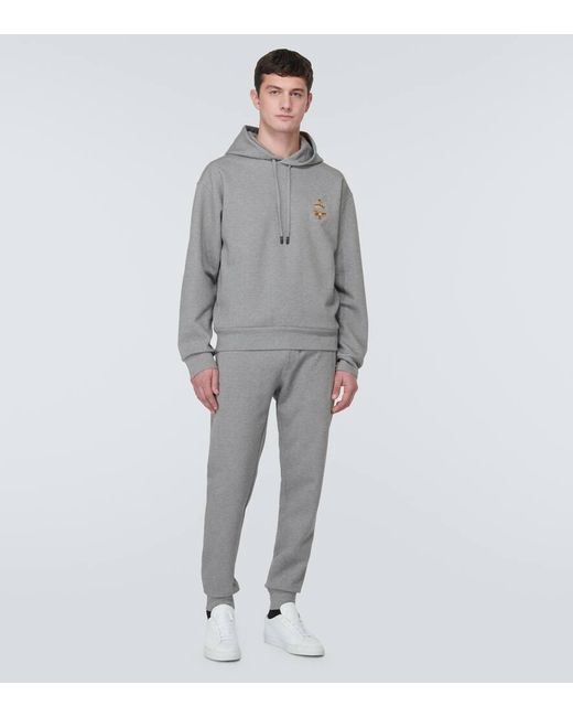 Pantaloni sportivi in misto cotone di Dolce & Gabbana in Gray da Uomo