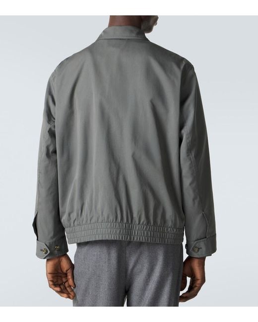 Lardini Gray Cotton And Silk Blouson Jacket for men
