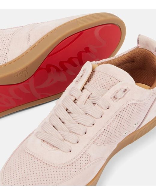 Christian Louboutin Pink Sneakers Tutti Rui Aus Veloursleder