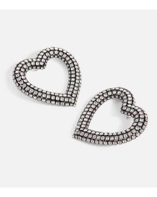 Pendientes Heart 2.0 con detalle de cristales Balenciaga de color Metallic