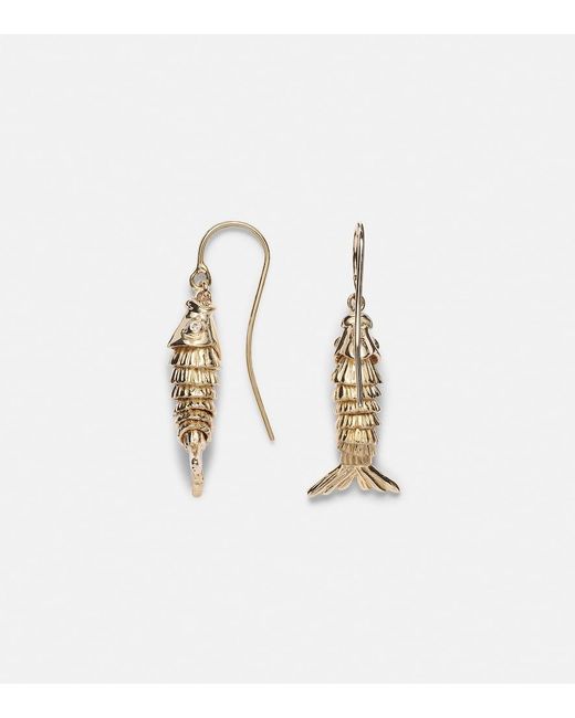 Sydney Evan White Moving Fish 14Kt Earrings With Diamonds