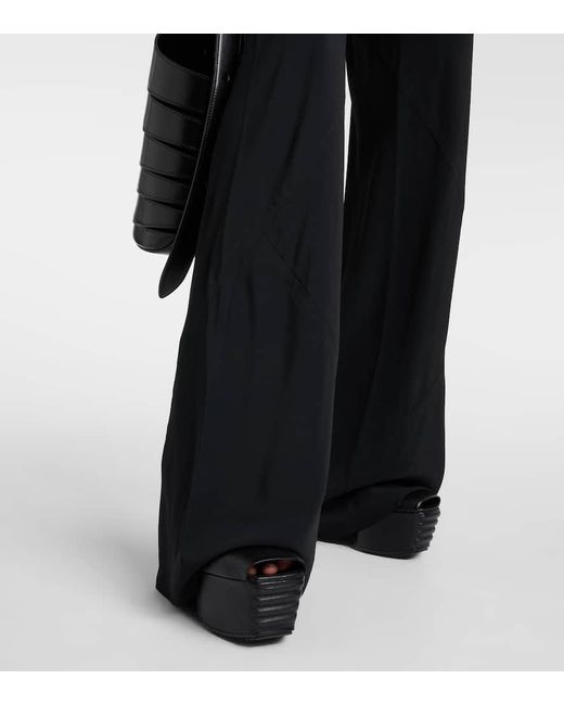Pantalones anchos de tiro alto Rick Owens de color Black
